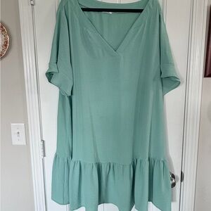Chic Mint V-Neck Women's Tunic